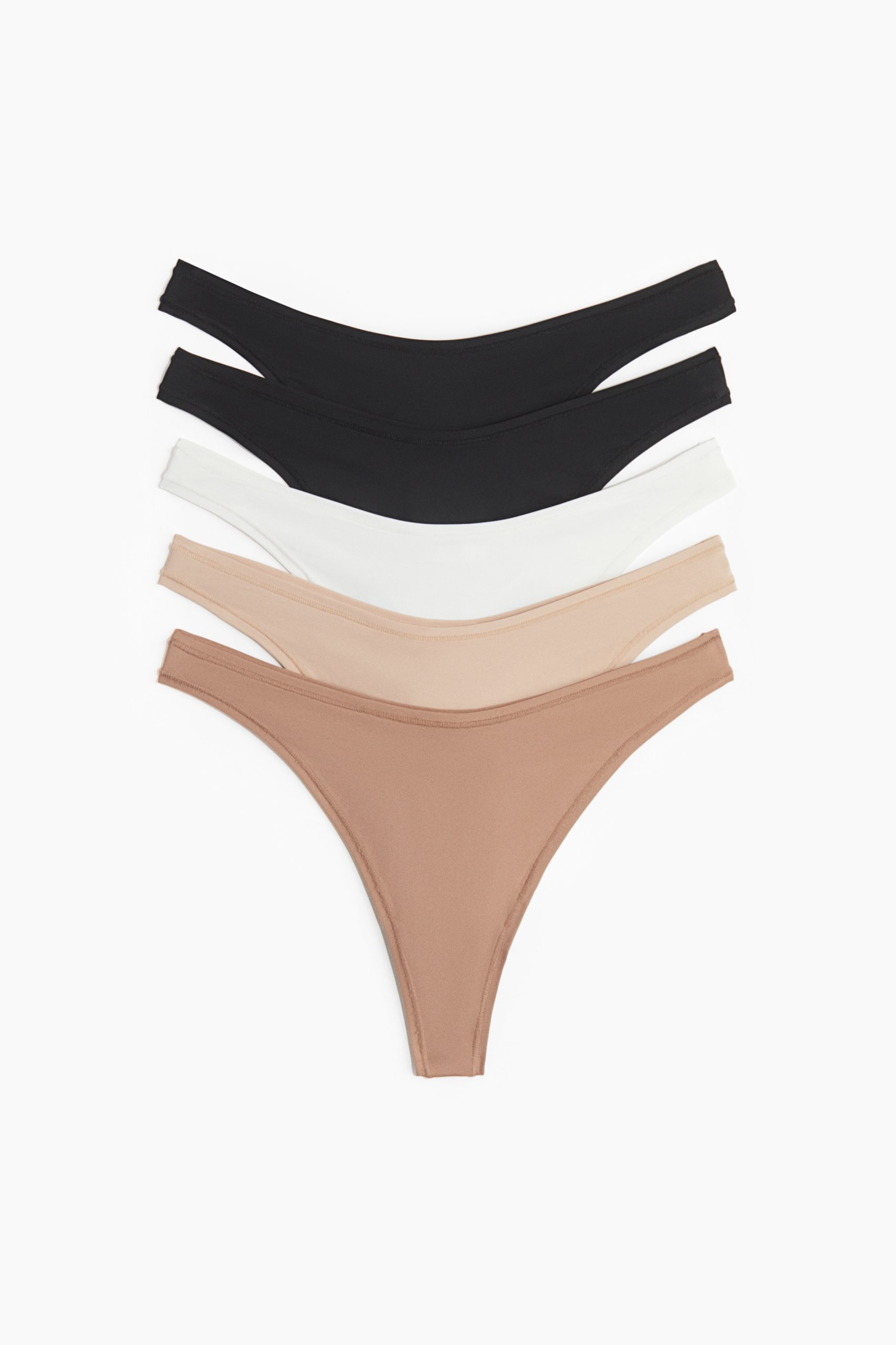 H & M - Set van 5 slips van microvezel - Tanga Thong - Beige
