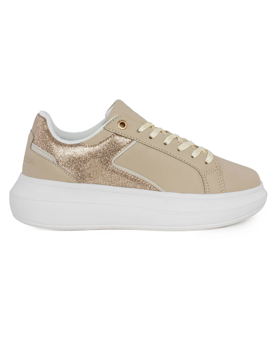 U.s. Polo Assn. U.s. Polo Assn. Helis Dames Sneaker– Beige Maat 41 Female