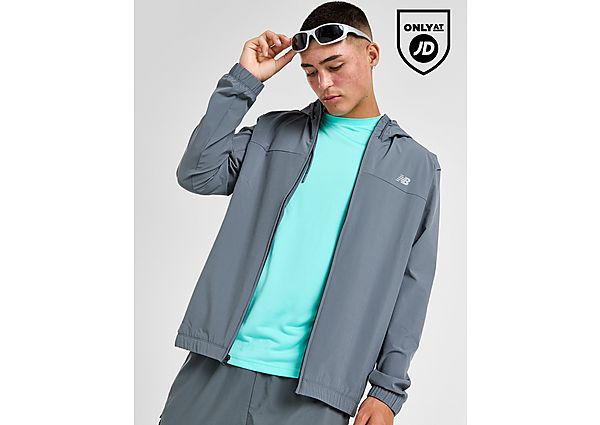 New Balance Full Zip Woven Hooded Track Top - Grijs- Heren