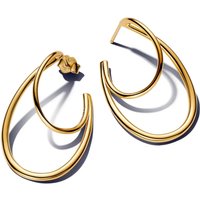 Pandora Oorbellen - Organically Shaped Double Hoop Earrings in gold