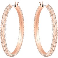 Swarovski Oorbellen - Stone hoop Pavé Large rose gold-tone plated in quarz
