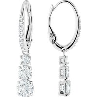 Swarovski Oorbellen - Attract Trilogy hoop Round cut Rhodium plated in silver