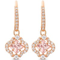 Swarovski Oorbellen - Sparkling Dance drop Clover rose gold-tone plated in quarz
