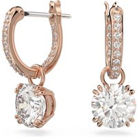 Swarovski Oorbellen - Constella drop Round cut rose gold-tone plated in quarz