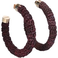 Jacquemus Ringen - Les Creoles Raphia Hoop Earrings in brown