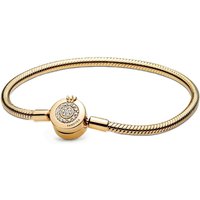 Pandora Armbanden - Signature Sparkling Crown Snake Chain Bracelet Arm in gold