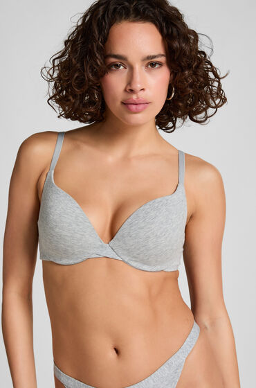 Hunkemöller Katoenen voorgevormde push-up beugel bh Grijs