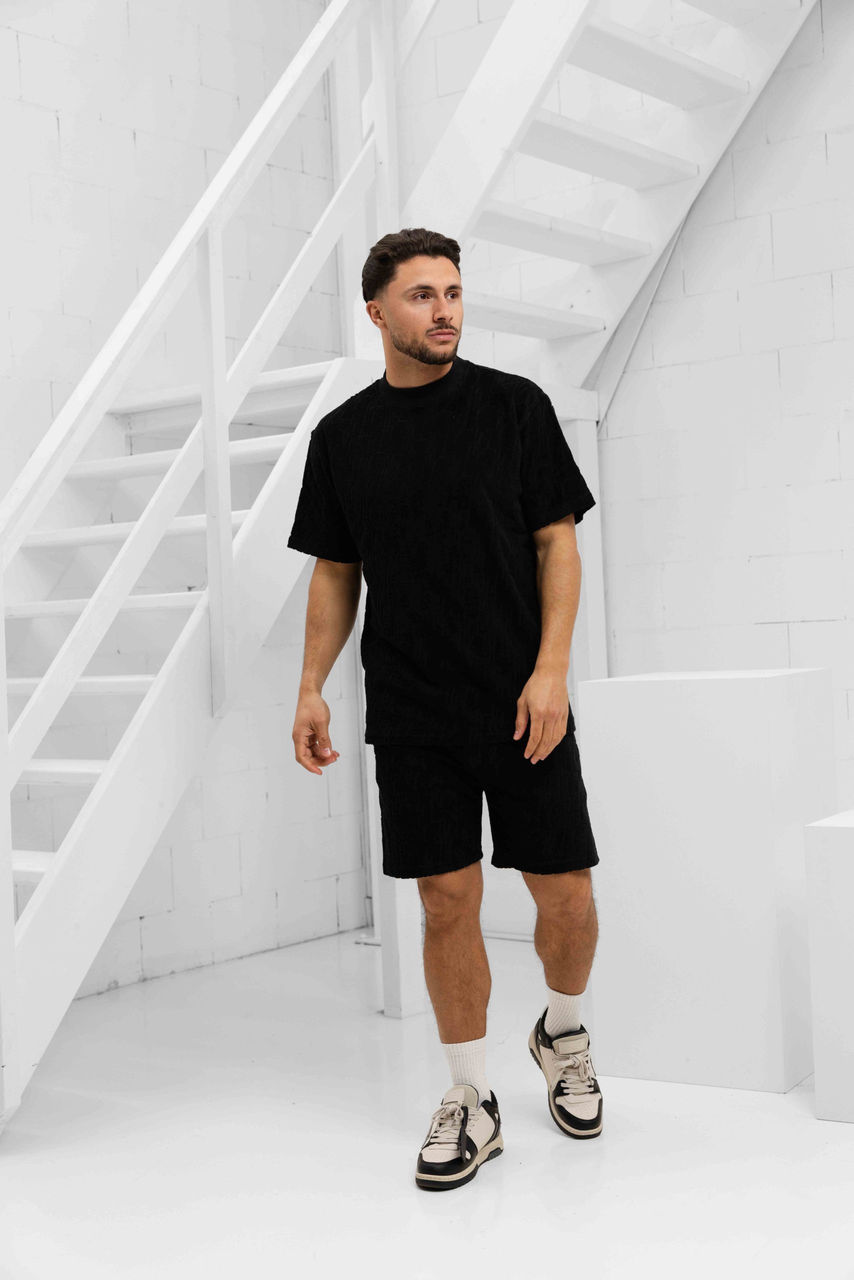 Malelions Monogram Towelling Zomerset Heren Zwart - Maat M - Kleur: Zwart | Soccerfanshop