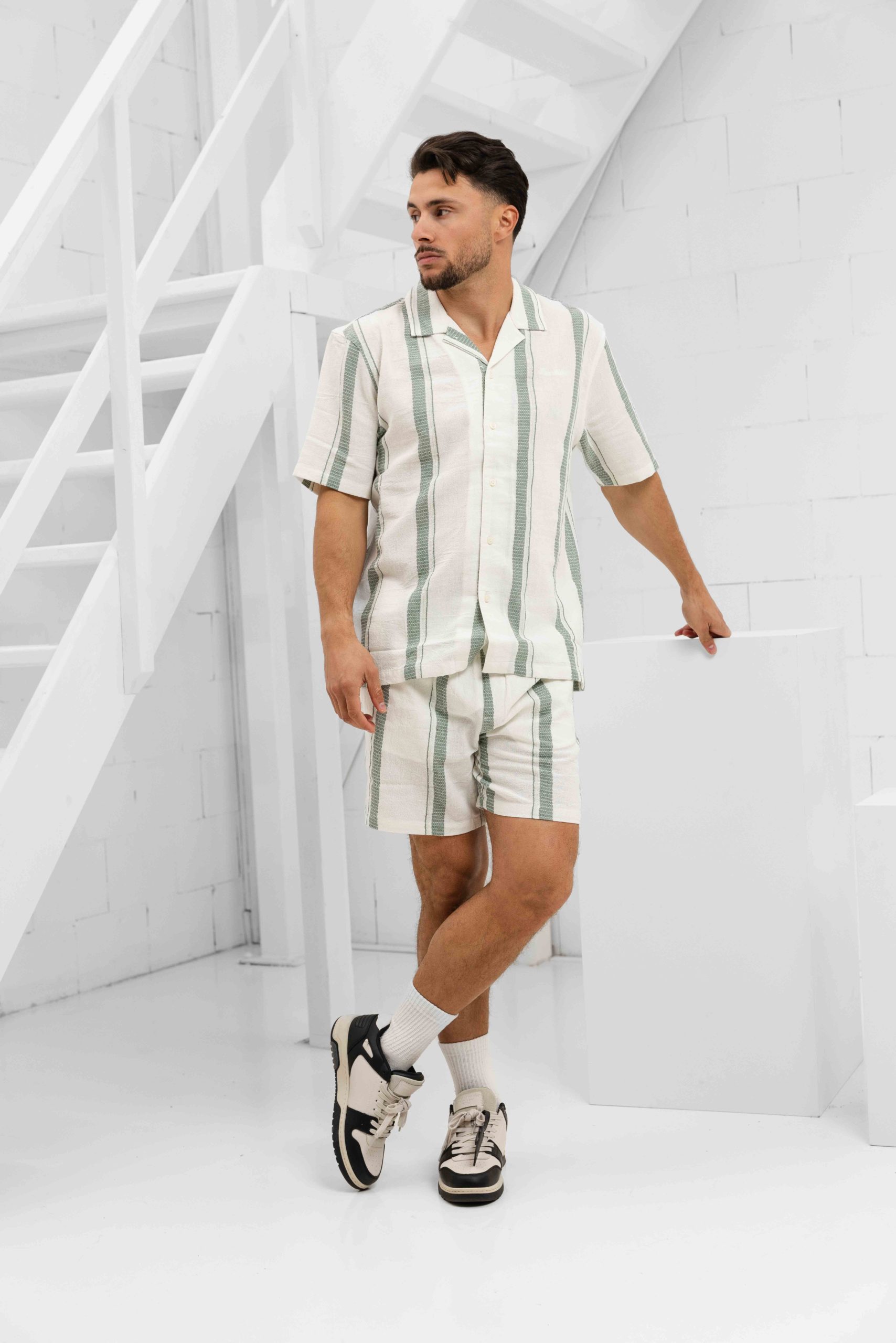 Pure Path Cuban Zomerset Heren Gebroken Wit/Groen - Maat XL - Kleur: Gebroken WitGroen | Soccerfanshop