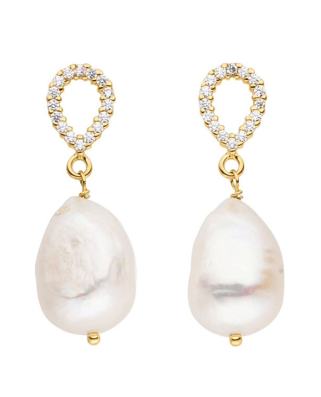 Firetti Oorstekers Sieraad cadeau oorbellen parel glinsterend Made in Germany - met een zirkoon (synth.) - met zoetwater-cultivéparel