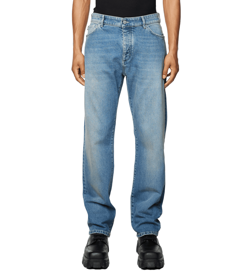 Straight Leg Denim Dark Blue Sand Wash - 34