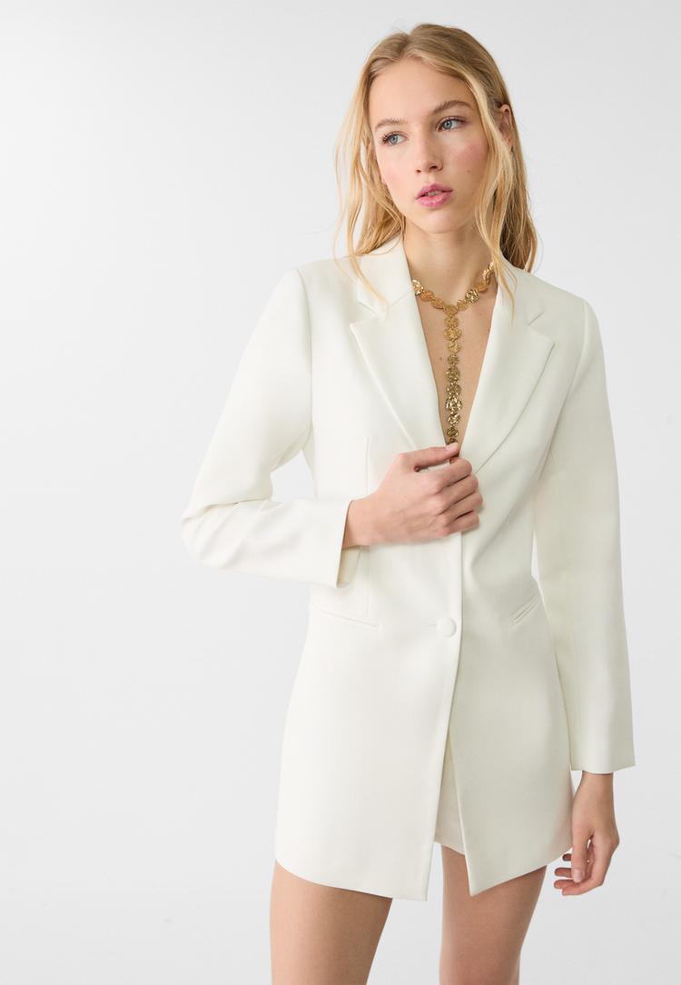 Stradivarius Lariat ketting met textuur  Goud OS