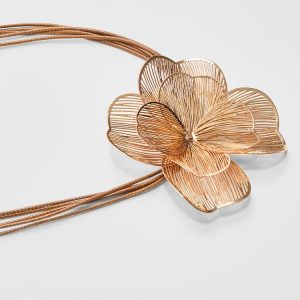 Stradivarius Ketting koord met maxi bloem  Goud OS