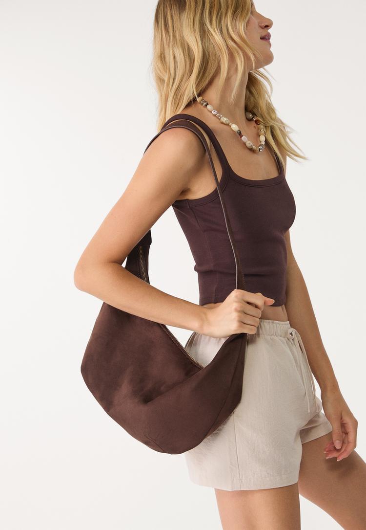 Stradivarius Maanvormige crossbodytas met gesp  Bruin OS