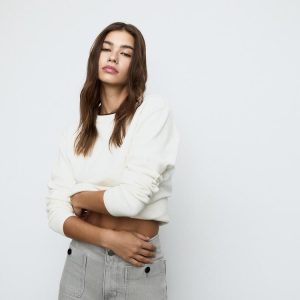 Stradivarius D77 minimalistische jeans met zakken  PARELGRIJZE DENIM WASSING 32