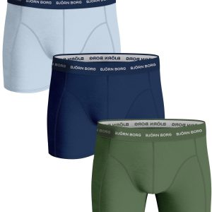 Björn Borg – Heren – Boxershort Cotton Stretch 3-Pack – Blauw/Groen – Maat M