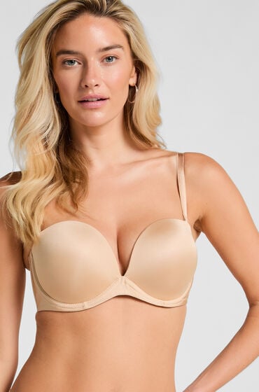 Hunkemöller Voorgevormde strapless maximizer beugel bh Beige
