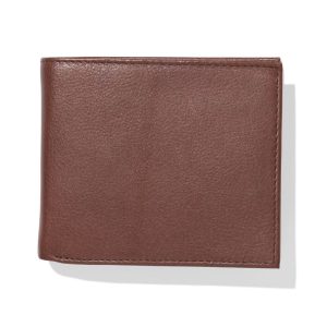 HEMA HEMA Billfold Portemonnee Laag Leer Bruin