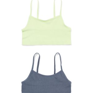 HEMA HEMA Kindertops Rib Naadloos – 2 Stuks Lime (lime)
