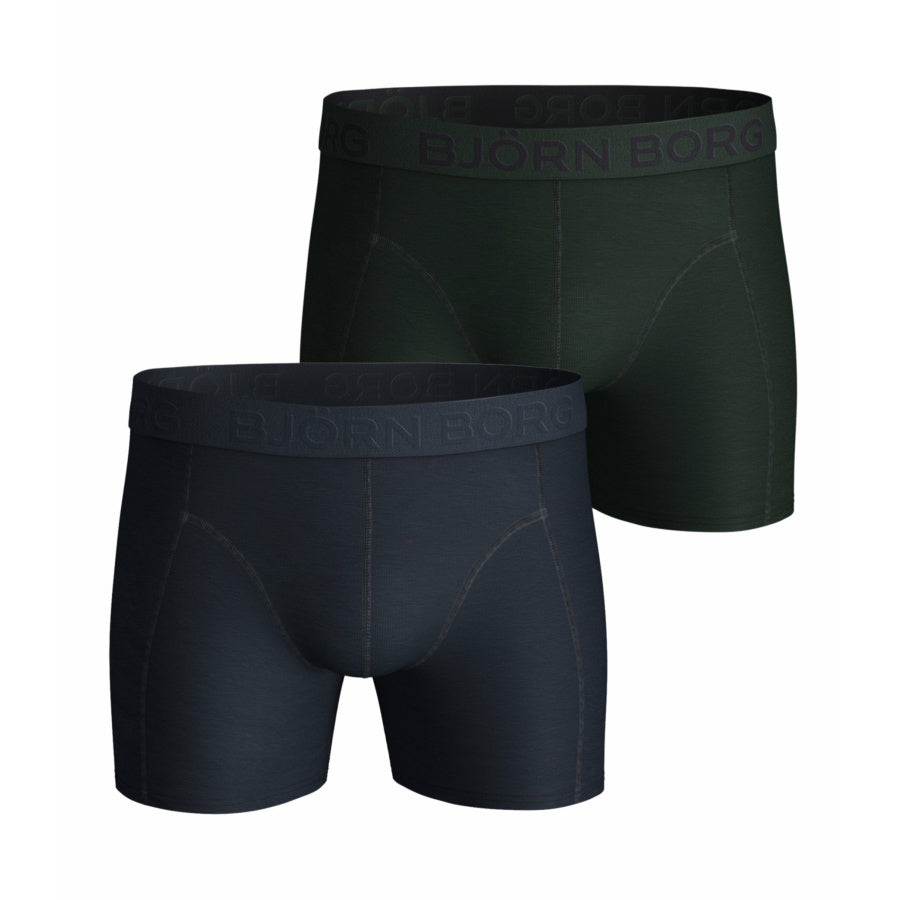 Björn Borg - Heren - Boxershort Essential 2-Pack - Blauw/Groen - Maat S