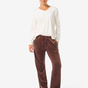 HEMA HEMA Damesbroek Velours Donkerbruin (donkerbruin)