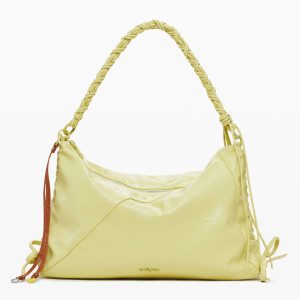 Middelgrote glanzende strik tas - GREEN - U