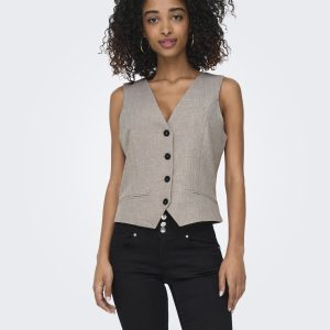 Only Onllinda S/l Mel Fit Waistcoat Tlr Noos Gilets Fungi