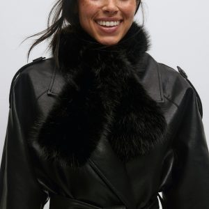 Faux fur plush scarf