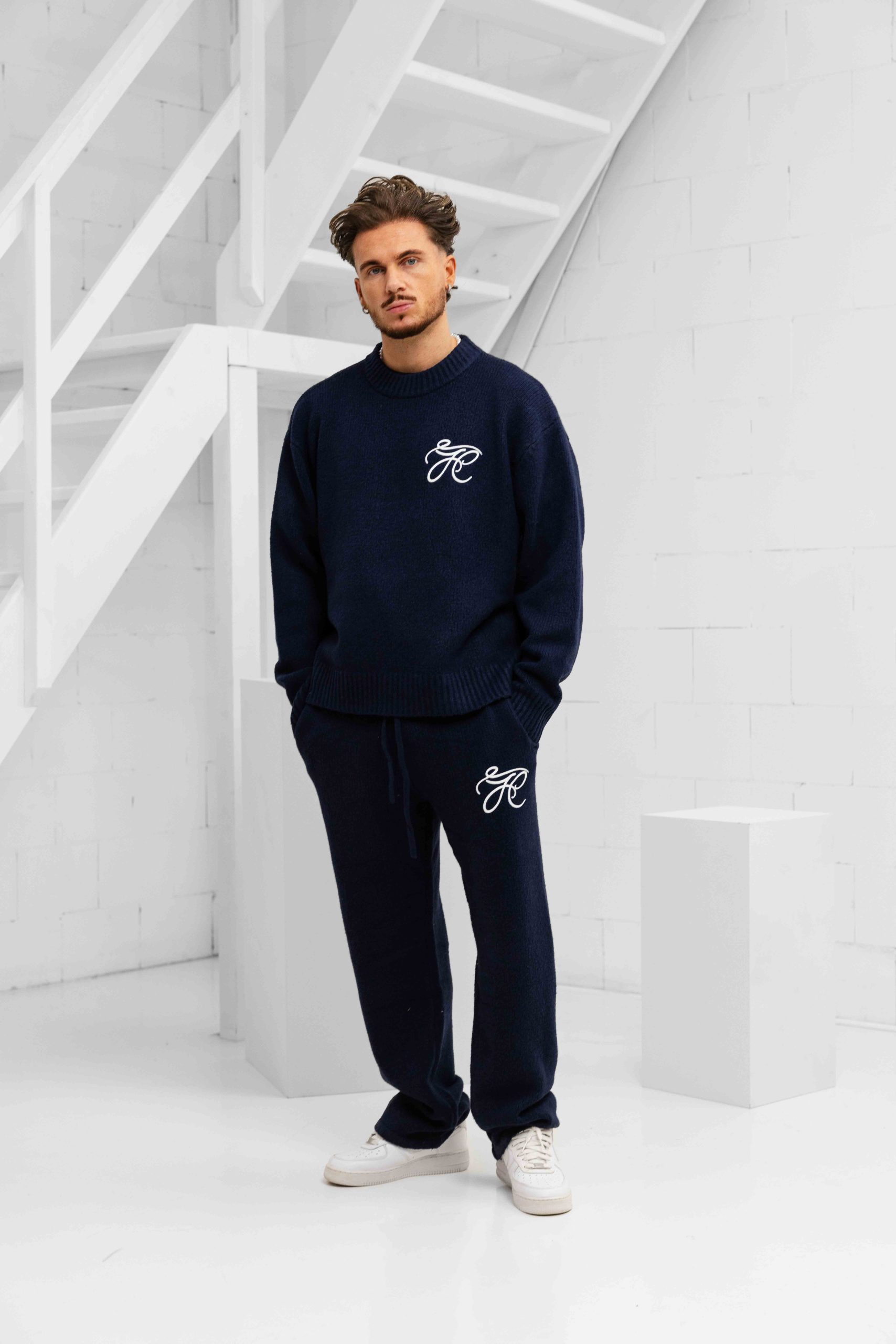 Jorcustom Signature Knit Trainigspak Heren Donkerblauw - Maat L - Kleur: Donkerblauw | Soccerfanshop