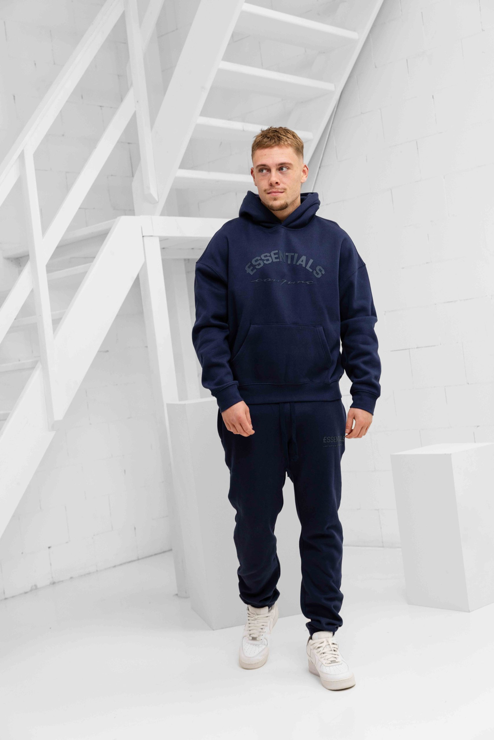 Cou7ure Essentials Basic Curve Trainingspak Heren Donkerblauw - Maat XXL - Kleur: Donkerblauw | Soccerfanshop