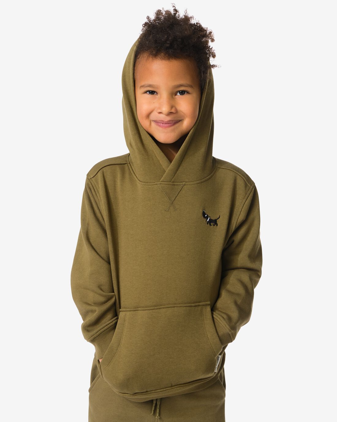HEMA HEMA Takkie Kinderhoodie Sweatstof Olijf (olijf)