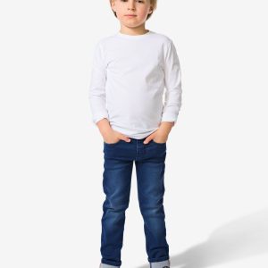 HEMA HEMA Kinder Broek Jogdenim Skinny Fit Donkerblauw (donkerblauw)