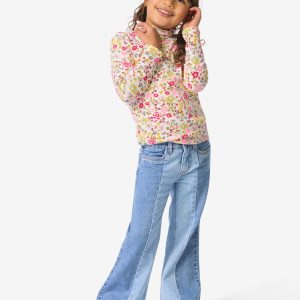 HEMA HEMA Kinderjeans Bootcut Fit Strepen Lichtblauw (lichtblauw)
