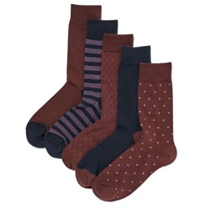 HEMA HEMA Herensokken Grafisch – 5 Paar Chocoladebruin (chocoladebruin)