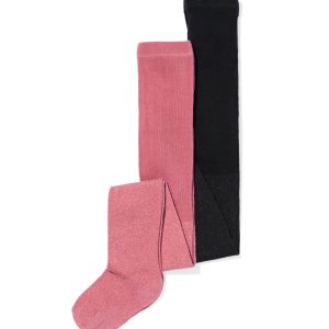 HEMA HEMA Kindermaillots Glitter – 2 Stuks Donkerroze (donkerroze)