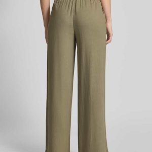 High waist broek van een mix van viscose en linnen, model ‘VIVA-GULIA’