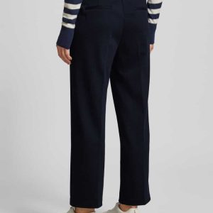 Korte stoffen broek met viscose en wijde pijpen