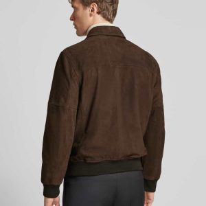 Leren blouson met deelbare ritssluiting, model ‘Laup’