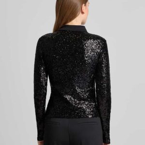 Poloshirt met pailletten, model ‘JULIE’