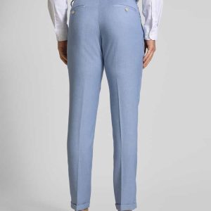 Slim fit pantalon met linnen