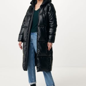 Hooded Midi Jas Zwart