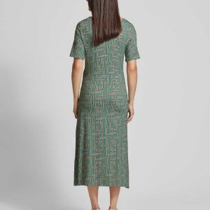 Midi-jurk met knoopdetail