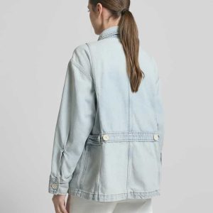 Oversized jeansjack van een mix van katoen en lyocell