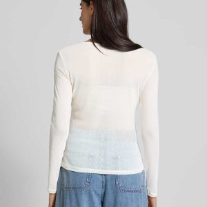 Shirt met lange mouwen in semi-transparant design, model ‘MESSANA’