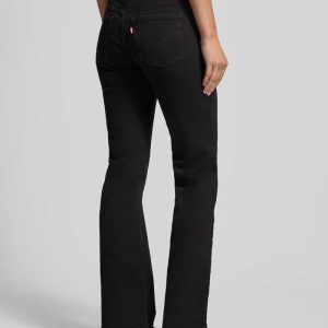 Low waist bootcut jeans van katoenmix