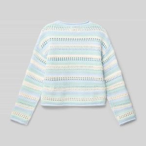 Cropped fit gebreide pullover van katoen