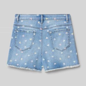 Slim fit korte jeans met motiefprint, model ‘ROSE’