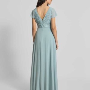 Avondjurk met V-hals en plooien