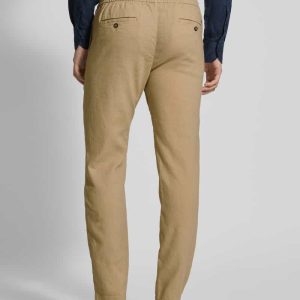 Loose fit stoffen broek van linnenmix, model ‘HARLEM’