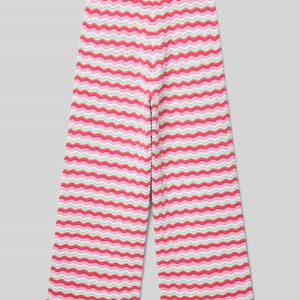 Wide leg stoffen broek in gehaakte look